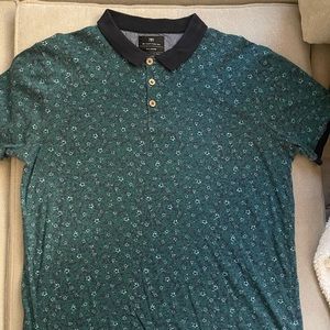 Cotton On Floral 3 button polo shirt